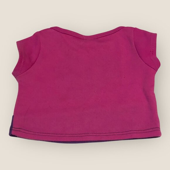 Build-A-Bear Workshop Pink & Purple Heart Leopard Print Shirt BABW - Picture 2 of 3